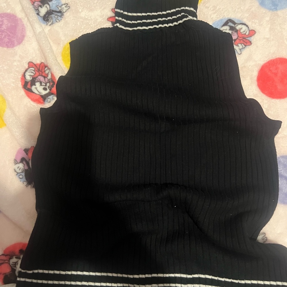 Express Black Sleeveless Ribbed Top